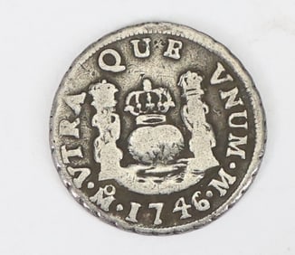 1746 Spanish Colonial Silver 1 Real Coin