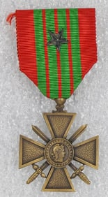 WWI French Croix de Guerre Medal War Cross Bronze Star