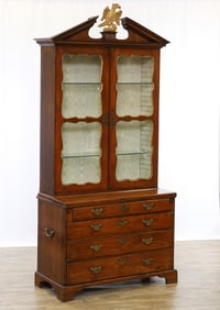 Centennial Chippendale Walnut Secretary Bookcase