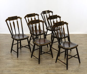 Pennsylvania Hand Painted Plank Seat Chairs