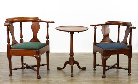 Centennial Queen Anne Corner Chairs and Candle Stand