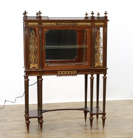 French Louis XVI Style Walnut Vitrine