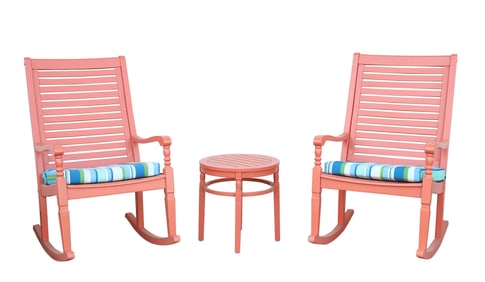 Grandin Road Outdoor Rocking Chair Set with Table
