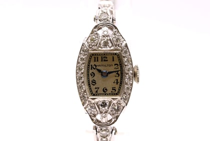 14k WG Diamond Ladies Hamilton Wristwatch