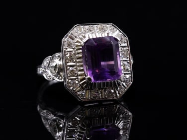 Platinum Amethyst Ring