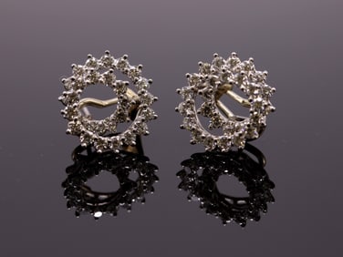 Tiffany & Co. Platinum Mini Swirl Diamond Earrings
