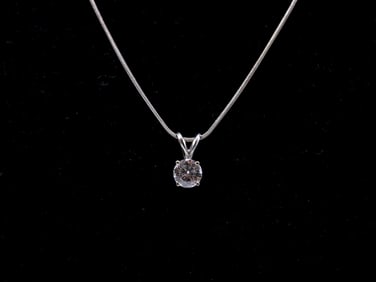 18k WG Necklace and Diamond Pendant