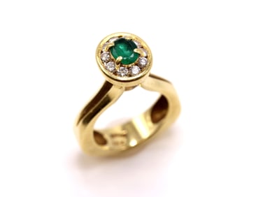 Ruud Kahle 18K YG Emerald Diamond Ring