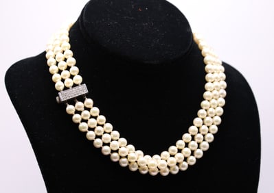 Ruud Kahle 14K YG Diamond Pearl Necklace