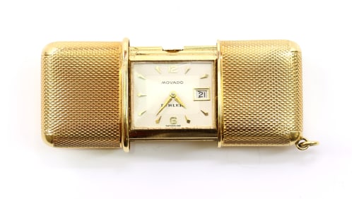 18k YG Movado Ermeto Travel Watch