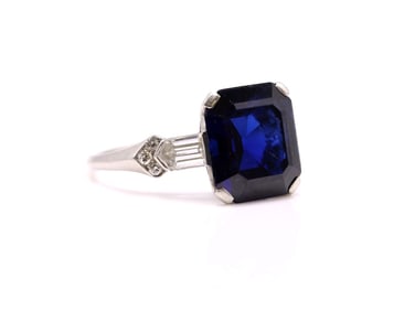 Platinum Sapphire Diamond Ring