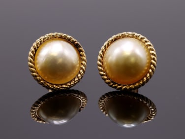 14k Mabe Pearl Earrings