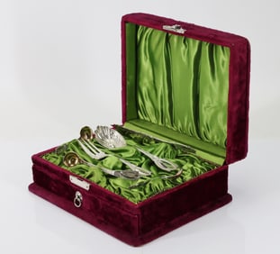 George Scheibler "Diamond" Sterling Silver Flatware Service Completer Set