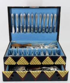 Stieff "Lady Claire - Engraved" Sterling Silver Flatware Service for 8 With Extras