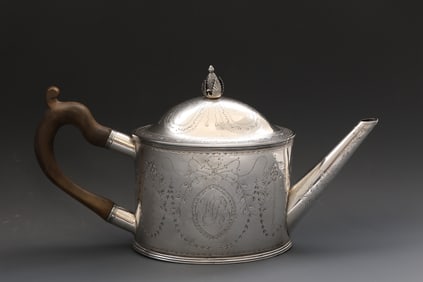 Jonathan Stickney Coin Silver Teapot