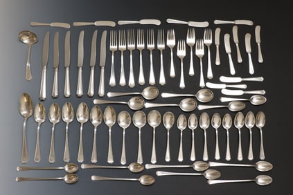Gorham / Durgin "Fairfax" Sterling Silver Flatware Service for 5 With Extras