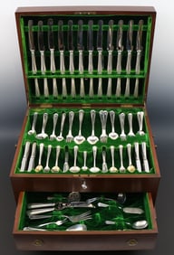Gorham / Durgin "Fairfax" Sterling Silver Flatware Service for 12 With Extras
