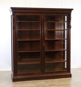 Carved Mahogany Bookcase