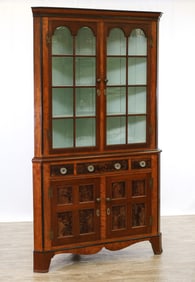 Federal Style Walnut Corner Cupboard