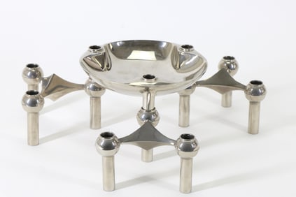 Stoff - Nagel Chrome Candle Holders