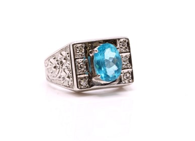 14k WG Apatite Diamond Ring
