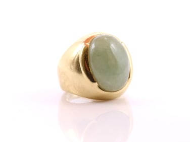 14k YG Jade Ring