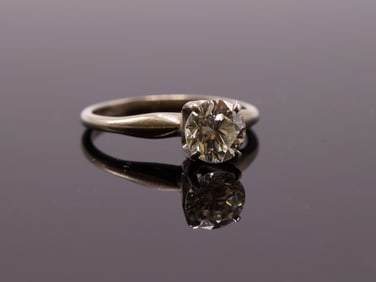 14k WG 1 Carat Diamond Ring