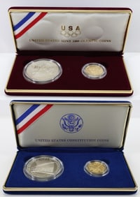 United States Gold Olympic and Constitution Coin Sets