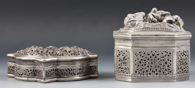 Sri Lankan and Burmese Silver Boxes