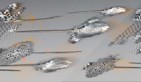 Peruvian Silver Tupu and Ttipqui Pins
