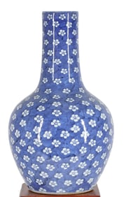 Chinese Porcelain Prunus and Cracked Ice Vase