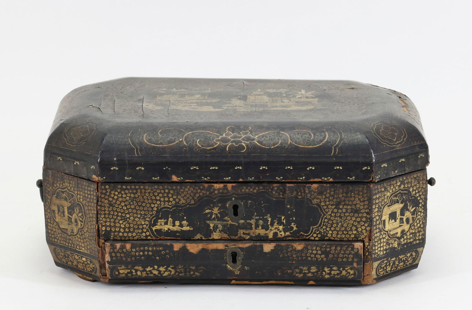 19th Century Chinese Export Lacquer Sewing Box (1 of 17)