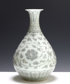 Chinese Porcelain Underglaze Copper Red Peony Vase