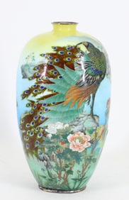 Kumeno Teitaro Japanese Ginbari Cloisonne Vase
