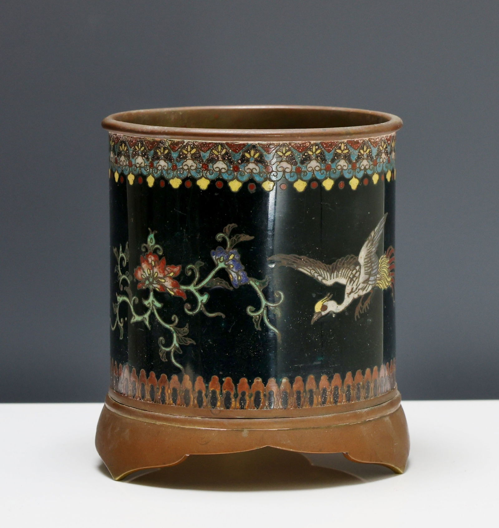 Japanese Cloisonne Brush Pot (1 of 9)