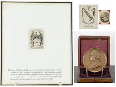 Historical Bookplates, Watchpaper, and Medal