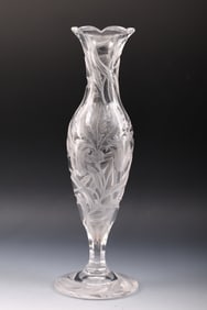 Tuthill "Field Iris" Cut Glass Vase