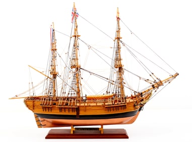 Wooden Model Ship, "H.M.S. Bounty"