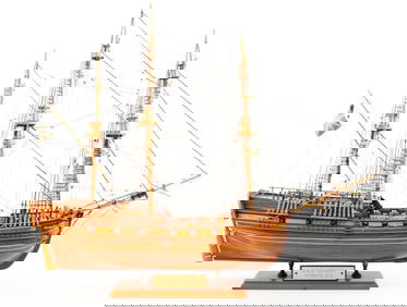 Wooden Model of H.M.S. Grimsby, Plymouth 1776