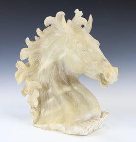 Alabaster Horse Head Sculpture