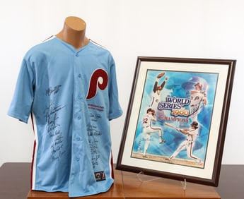 1980 Phillies World Series Champs Signed Jersey and Photo Collage