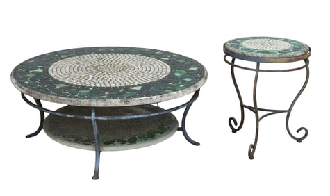 Malachite Mosaic Garden Tables