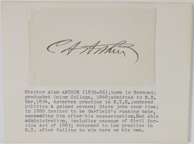 Autograph of Chester A. Arthur