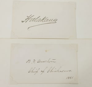 Autographs of the King of Hawaii and Chief of the Chickasaws