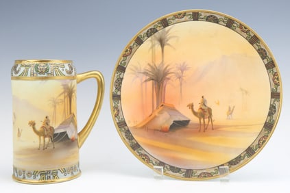 Nippon Porcelain Plate & Stein