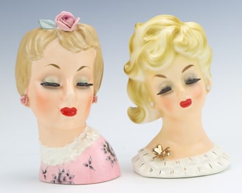 Napcoware & Relpo Lady Head Vases