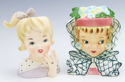 Inarco & Ucagco Lady Head Vases