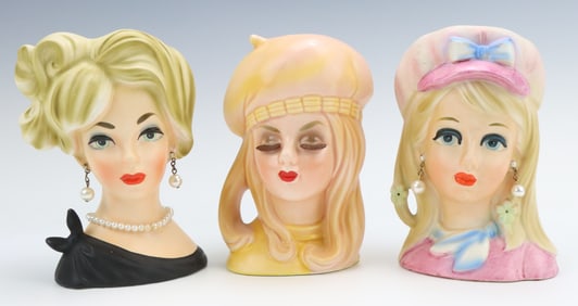 Napco & Rubens Lady Head Vases