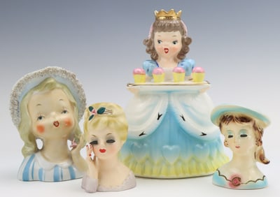 Youth & Lady Head Vases