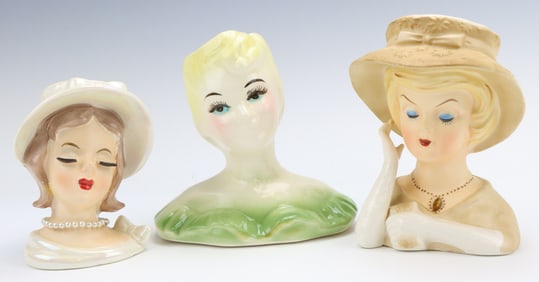 Horton Ceramics & Assorted Lady Head Vases